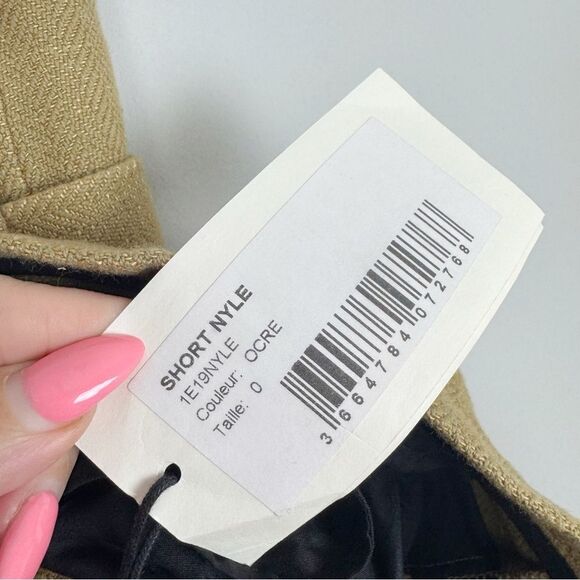 BA&SH | NEW The Nyle Tan High-Waisted Shorts with Belt Women’s Size X-Small - Picture 10 of 15